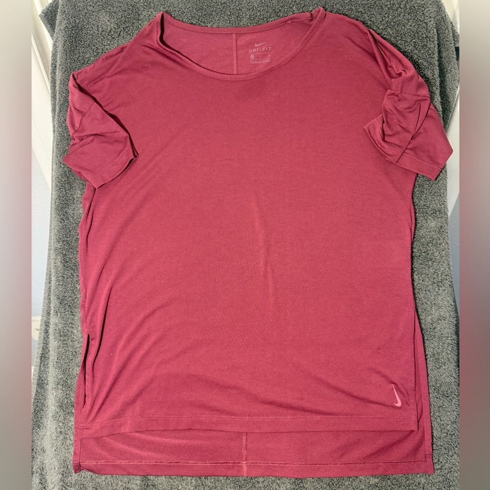 Nike Women's Dri-FIT Burgundy Tee